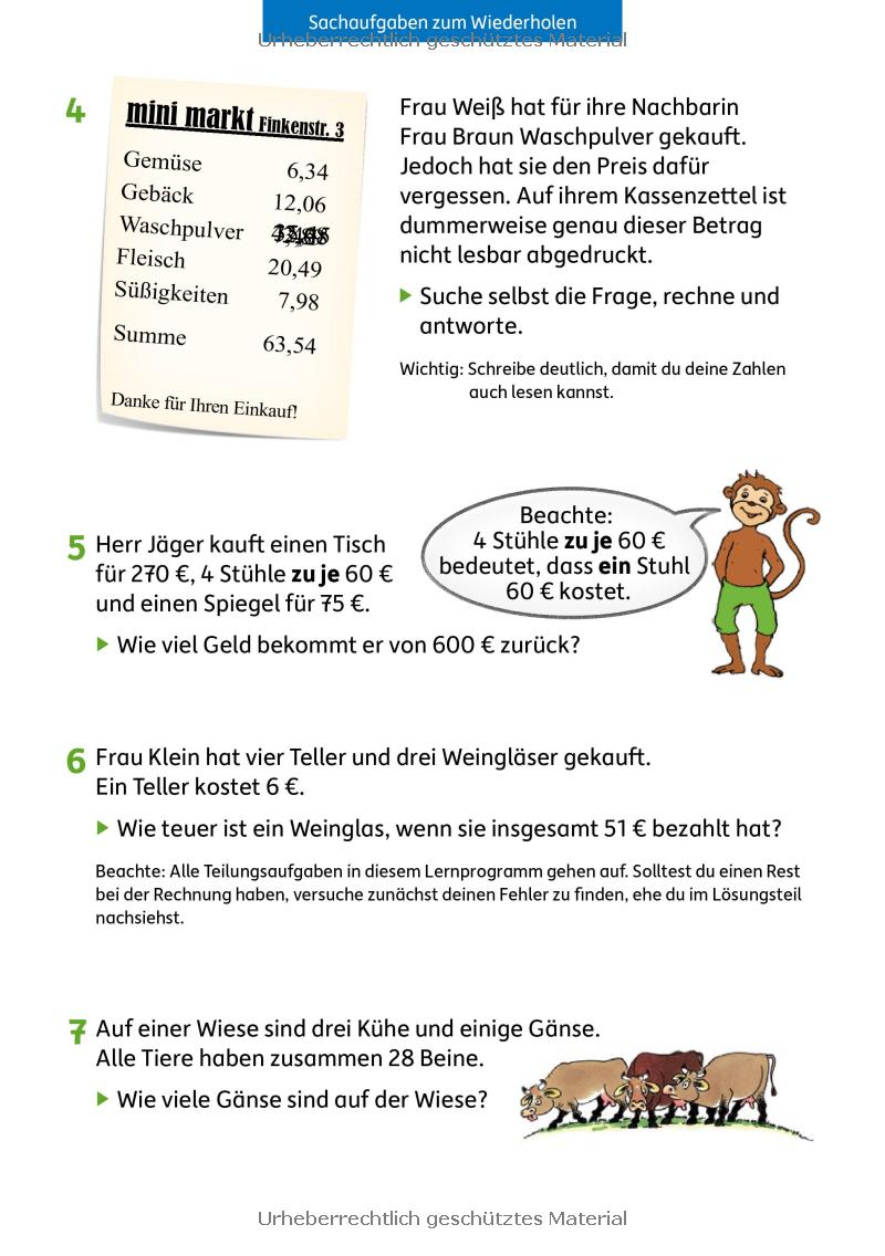 Mathe 4. Klasse - Textaufgaben - Image 4
