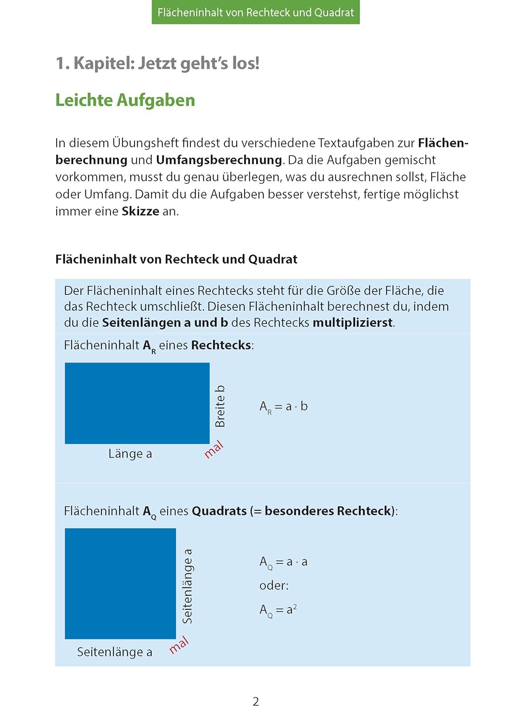 Flächenberechnung - Umfang und Fläche von Rechteck und Quadrat ab 5. Klasse - Image 4