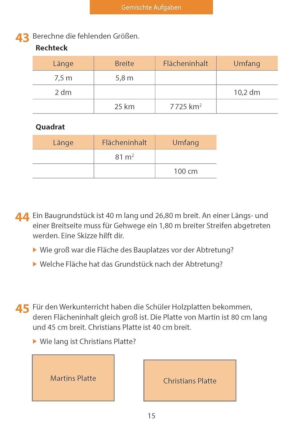 Flächenberechnung - Umfang und Fläche von Rechteck und Quadrat ab 5. Klasse - Image 6