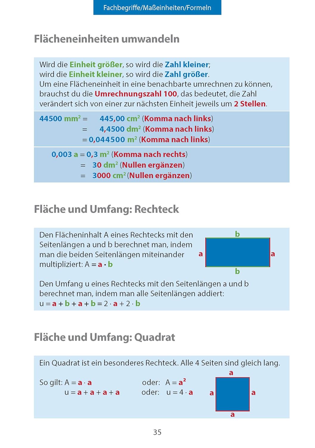 Flächenberechnung - Umfang und Fläche von Rechteck und Quadrat ab 5. Klasse - Image 7