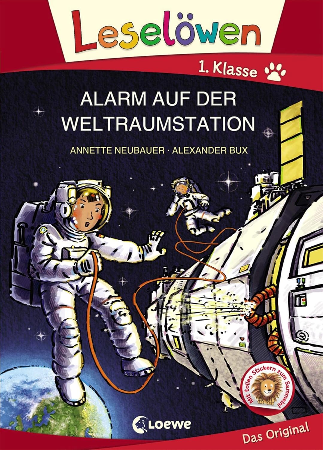 Leselöwen 1. Klasse - Alarm auf der Weltraumstation: Erstlesebuch Kinder ab 6 Jahre - Mit Großbuchstaben für Leseanfänger