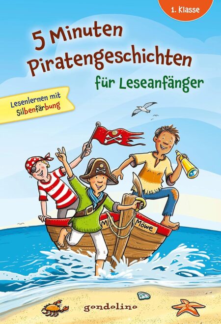 5 Minuten Piratengeschichten für Leseanfänger. gondolino Lesenlernen: Lesenlernen mit Silbenfärbung und Verständnisfragen (und Antworten) am Ende des ... Für Kinder ab 6 Jahre. gondolino