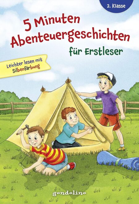 5 Minuten Abenteuergeschichten für Erstleser, 2. Klasse: Leichter lesen mit Silbenfärbung