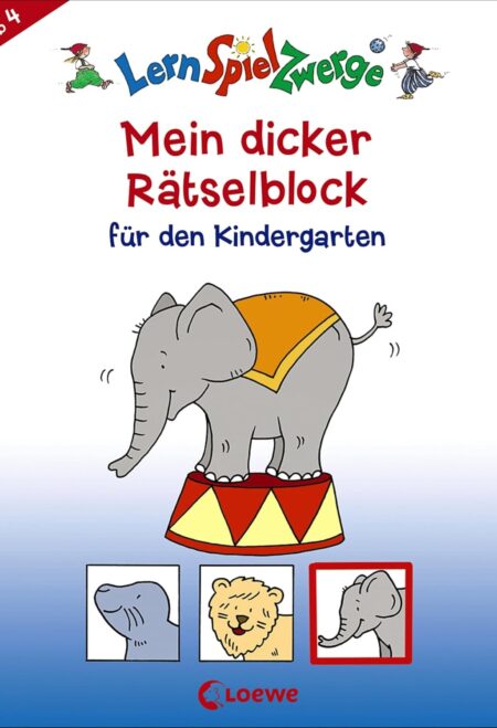 LernSpielZwerge - Mein dicker Rätselblock für den Kindergarten: Beschäftigung für Kinder ab 4 Jahre