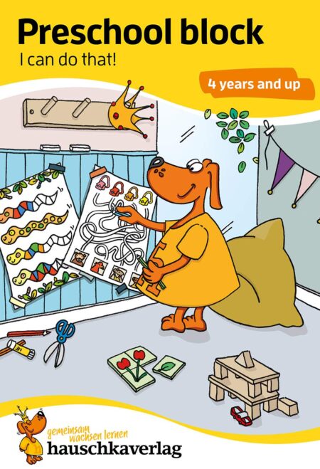 Kindergarten Activity Book from age 4 years - Starting school Activity Book - for kids, boy and girl: Colourful puzzle block - fun educational learning