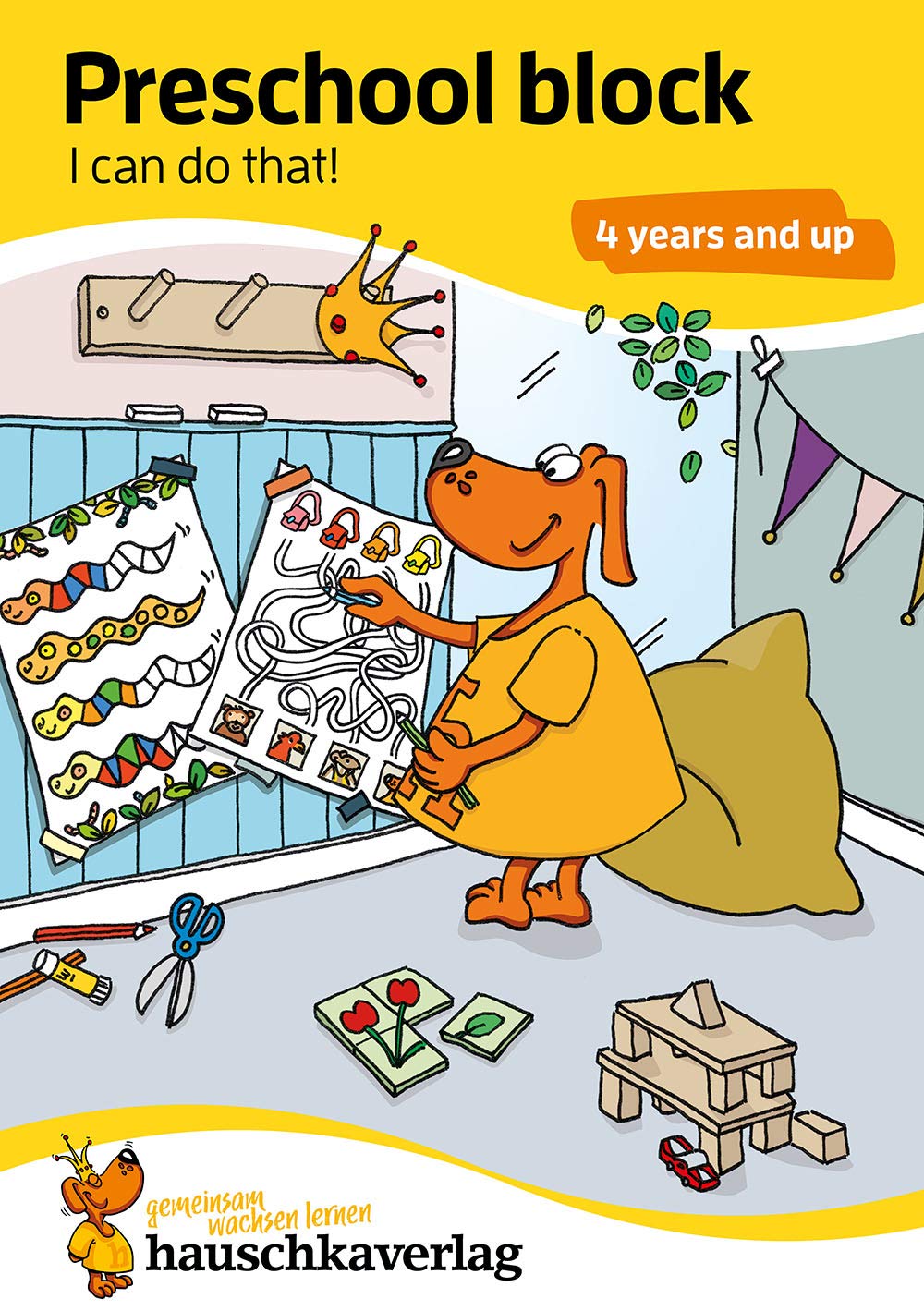 Kindergarten Activity Book from age 4 years - Starting school Activity Book - for kids, boy and girl: Colourful puzzle block - fun educational learning