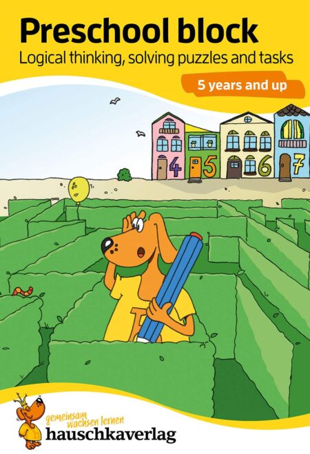 Preschool Activity Book for 5 Years - Boys and Girls - Logical thinking, Puzzles and Brainteasers: Colourful puzzle block - fun educational development