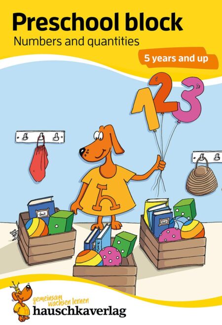 Preschool Activity Book for 5 Years - Boys and Girls - Numbers and quantities: Colourful puzzle block - fun educational development